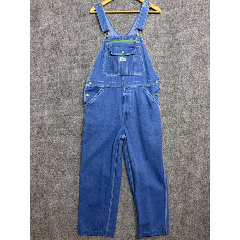 Liberty Overalls Blue Denim Bib Pants Mens Workwear Jumpsuit Carpenter 36x30